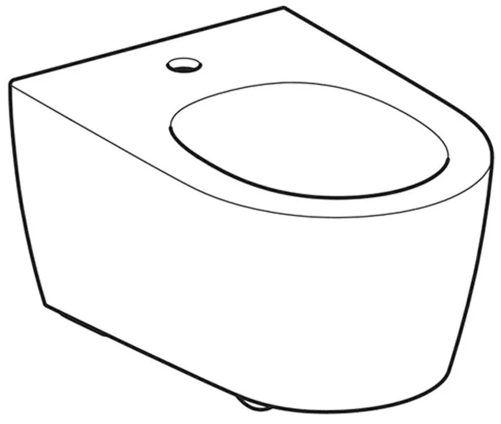 Bideu suspendat, 540x370 mm, preaplin ascuns, orificiu pentru baterie, KeraTect, alb