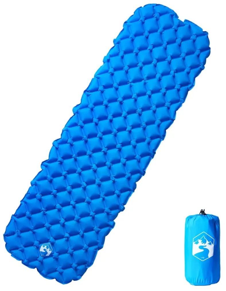 vidaXL Saltea gonflabilă de camping, 1 persoană, albastru, 190x58x6 cm