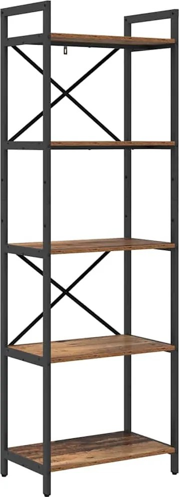 vidaXL Raft pentru cărți Lemn Vechi 56 x 34 x 171 cm Lemn compozit