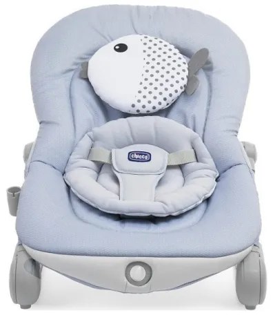 Chicco - Balansoar pentru bebeluși cu vibrații și melodie BALLOON Dots 2xAA + 1xLR20 albastru