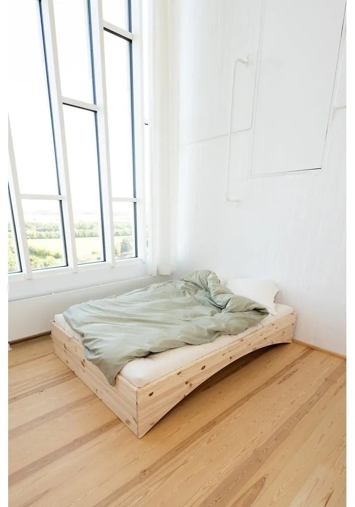 Pat matrimonial în culoare naturală din lemn de pin fără tăblie 160x200 cm Orbit – Karup Design