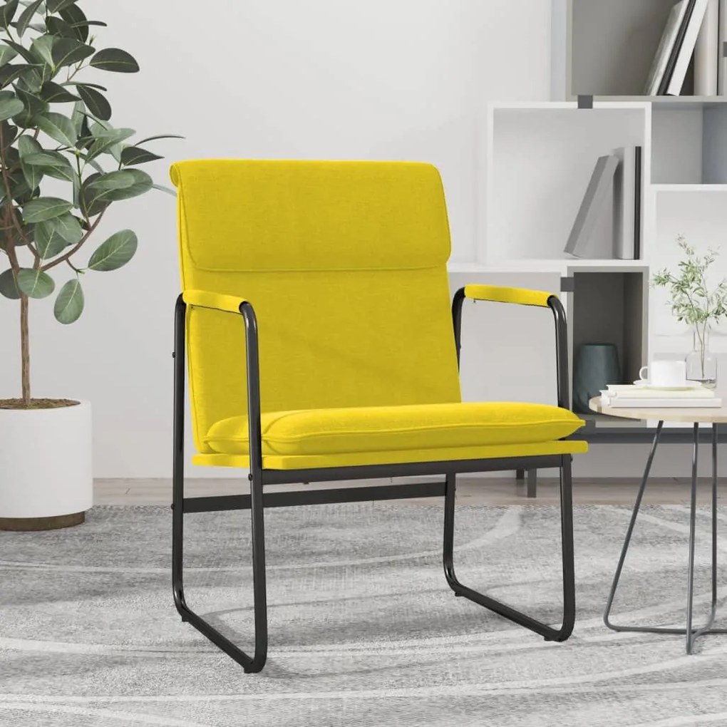 351350 vidaXL Scaun de relaxare, galben deschis, 55x64x80 cm, material textil
