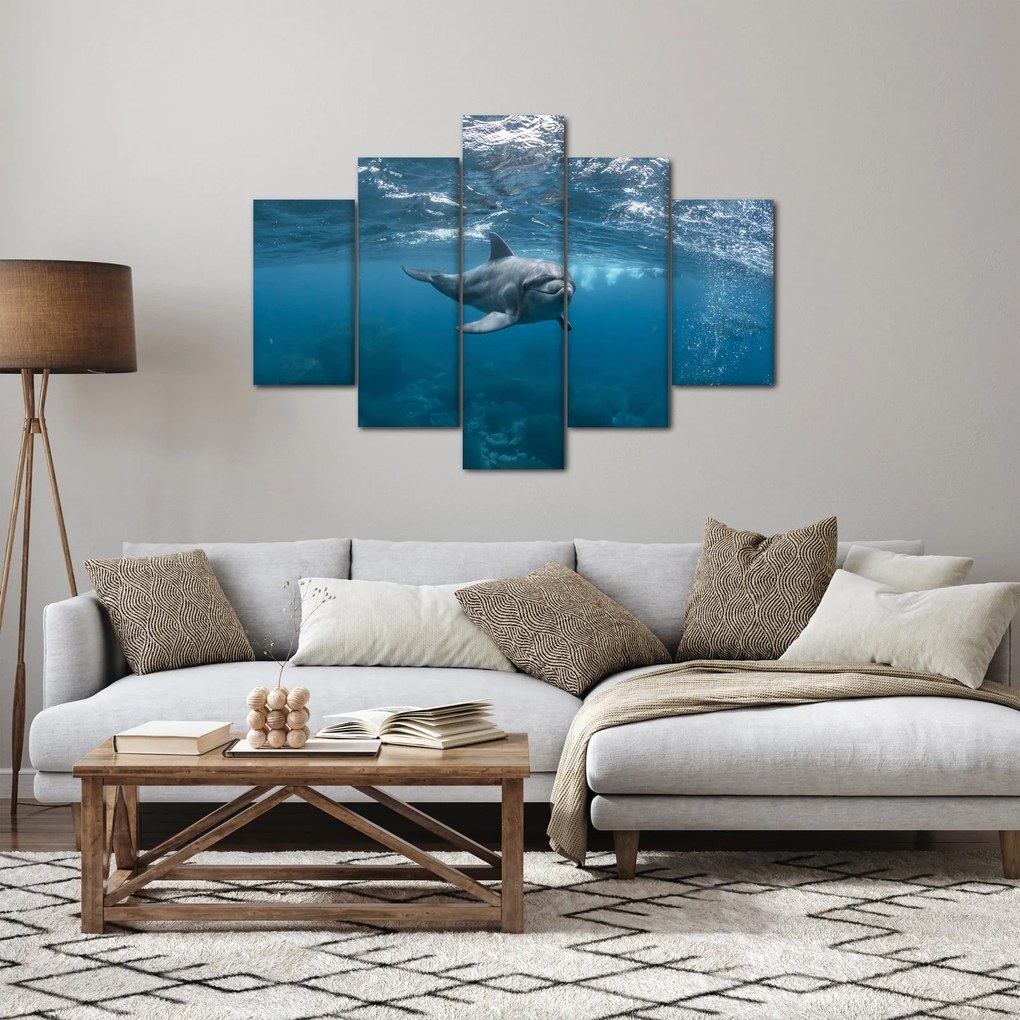Tablou - Delfin sub apă (150x105 cm)
