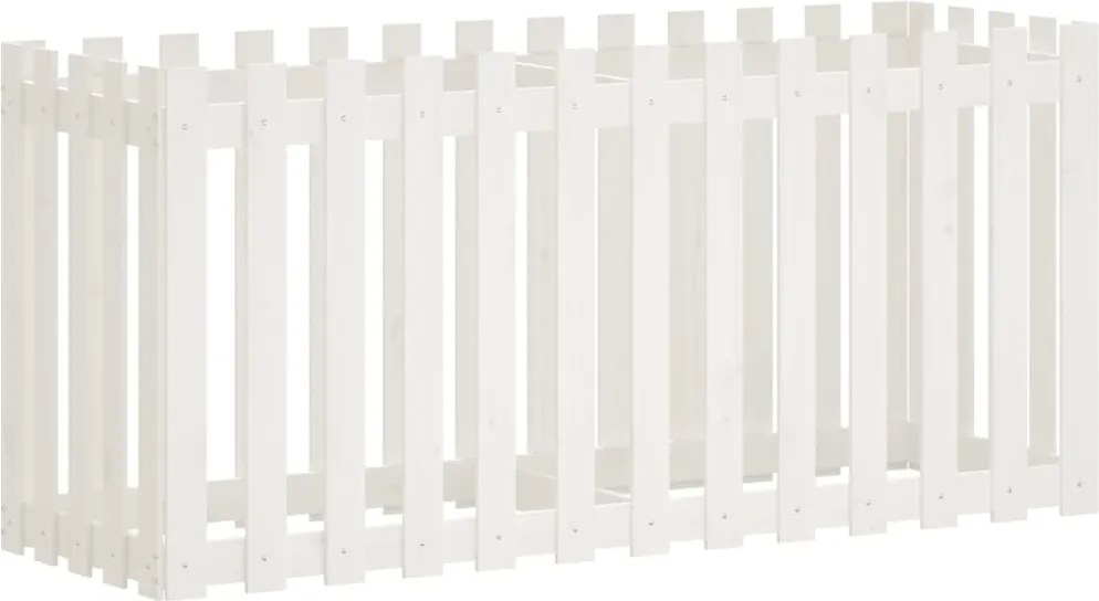 vidaXL Pat înălțat grădină design gard alb 150x50x70cm lemn pin tratat