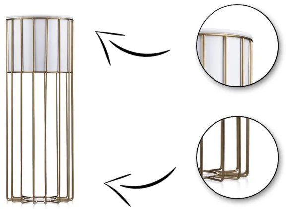 Ghiveci metalic de flori LOFT 55x20 cm auriu/alb