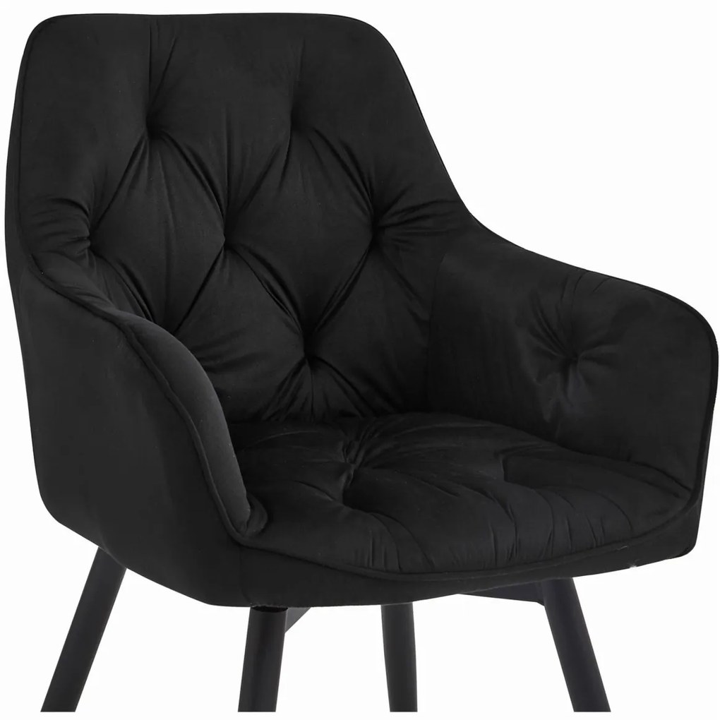 Scaun de masa rotativ JORK360 VELVET, negru
