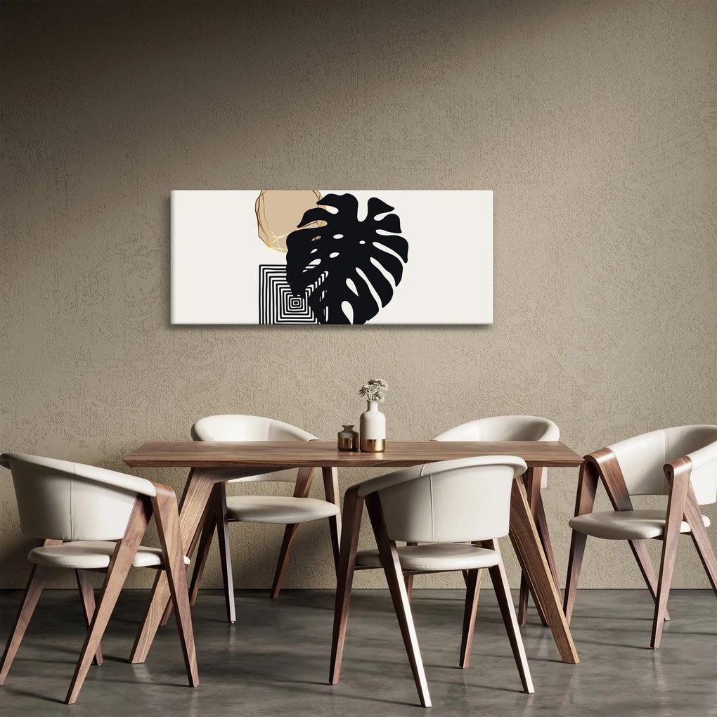 Tablou - Abstracție cu frunze tropicale N⁰2 (120x50 cm)