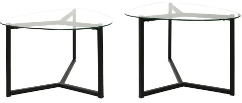 SET 2x măsuță de cafea BELLISIMO negru/transparent