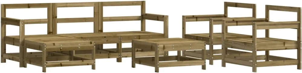 vidaXL Set mobilier de grădină, 7 piese, lemn de pin tratat