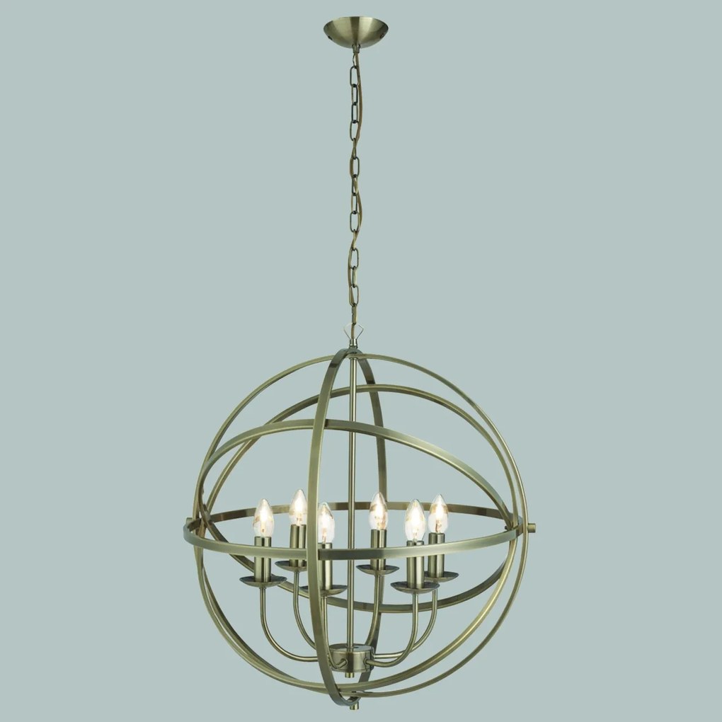 Lustra suspendata stil traditional Orbit alama antic 2476-6AB SRT