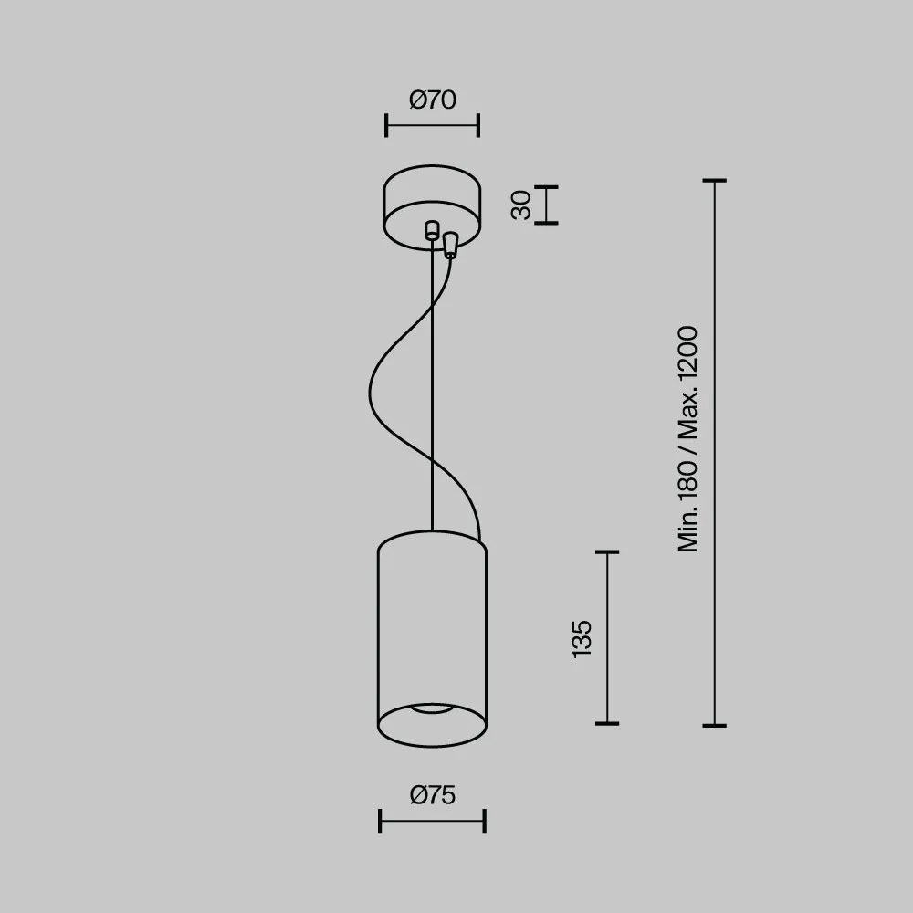 Pendul LED iluminat design tehnic Efir D-7,5cm 15W auriu