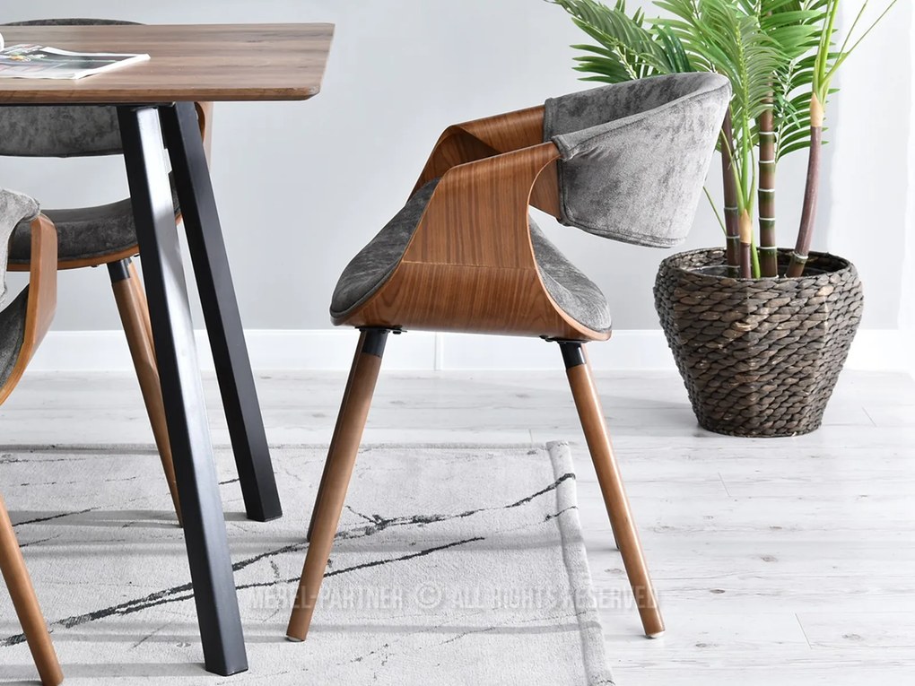 Scaun Bjorn K (gri + nuc). 1110939