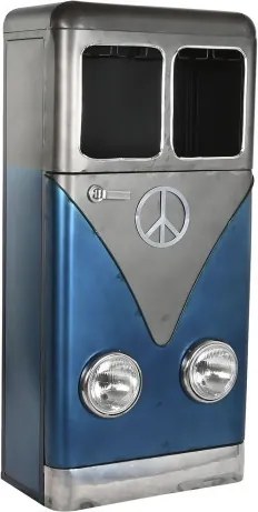 Bar din metal cu suport pentru sticle și pahare, 71x43x152 cm, „Blue Van”