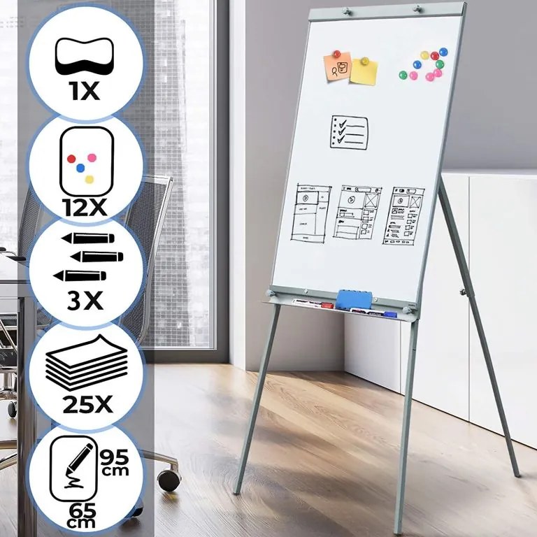 Tablă flipchart, alb, 60 x 90 cm