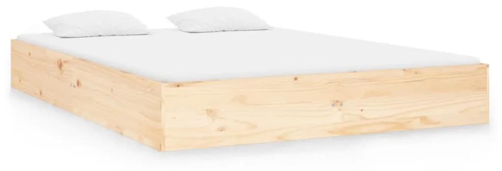 820082 vidaXL Cadru de pat, 140x190 cm, lemn masiv de pin