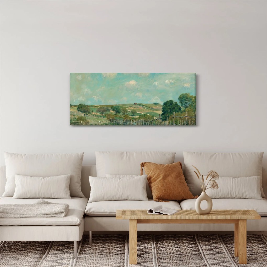 Tablou - Alfred Sisley, Meadow, reproducere (120x50 cm)