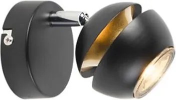 Proiector modern cu 1 lumină negru cu interior auriu - Buell Deluxe