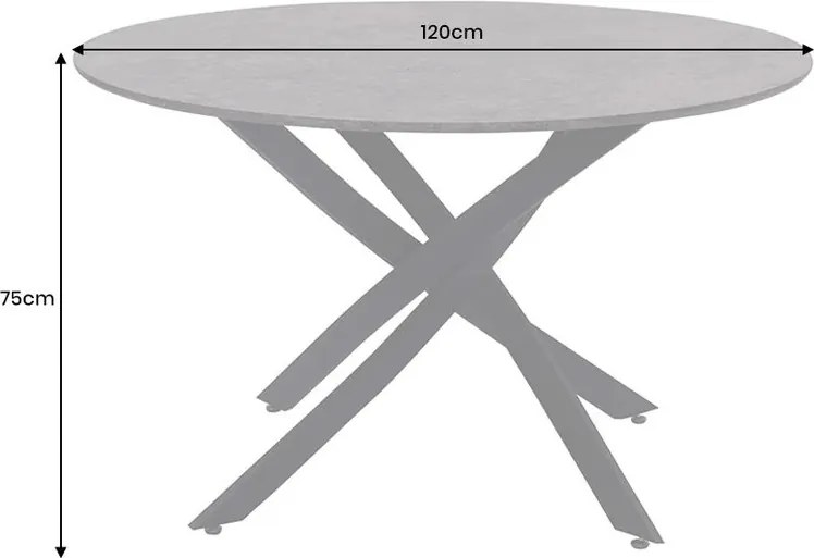 Masa rotunda HELIX 120cm gri beton