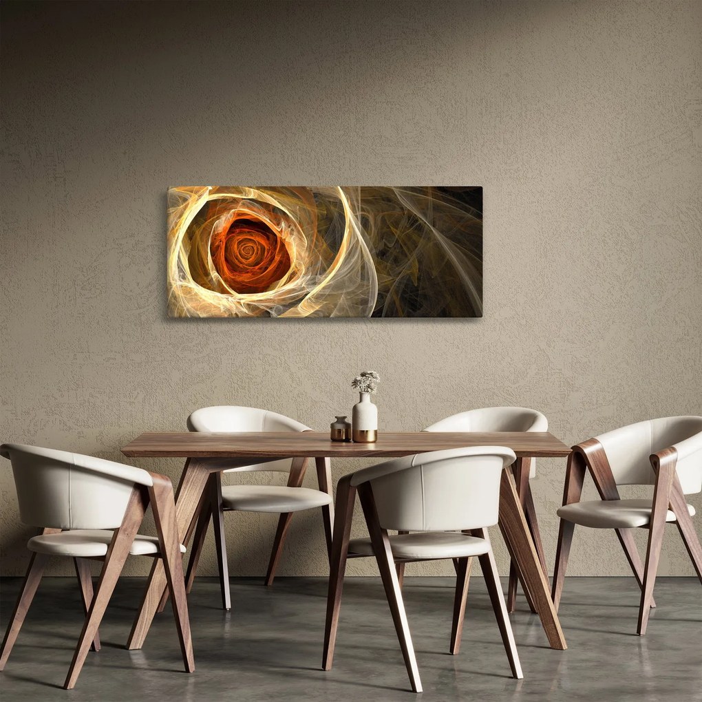 Tablou - Trandafiri abstracți în culori aprinse (120x50 cm)
