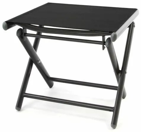 Scaun de grădină  reglabil + scaun sub picioare - negru