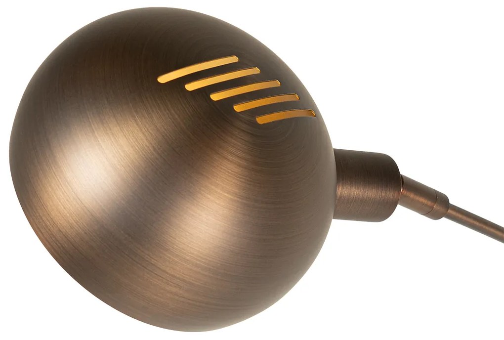 Lampă de podea de design bronz închis cu auriu 5 lumini - Sixties Marmo