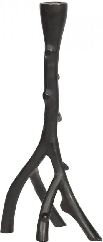 Suport negru din aluminiu pentru lumanare 31 cm Branch