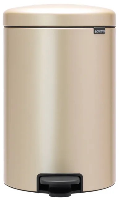 Cos de gunoi cu pedala Brabantia NewIcon 1003205, 20 L, Inchidere lina, Baza antiderapanta, Auriu metalic