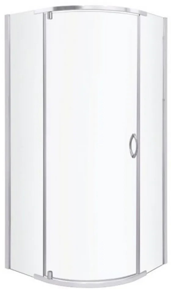 Cabină de duș curbată Splash fără cădiță 79x79x190cm - profil cromat, sticlă transparentă