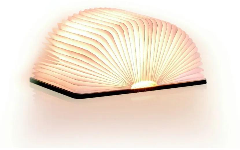 Veioză de birou din lemn de nuc cu LED Gingko Booklight Mini, formă de carte, maro închis