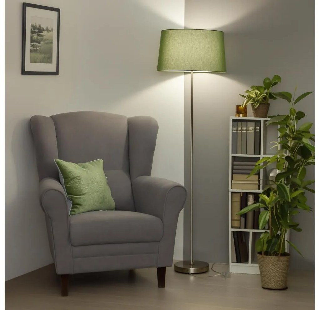 Brilagi - Lampă de podea LED CERIA 1xE27/40W/230V Ø 45 cm verde/crom mat