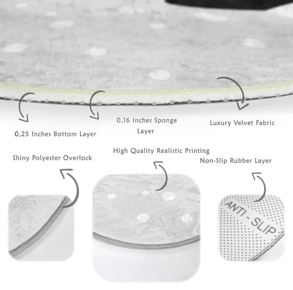 Covor pentru copii gri deschis ø 80 cm Comfort – Mila Home