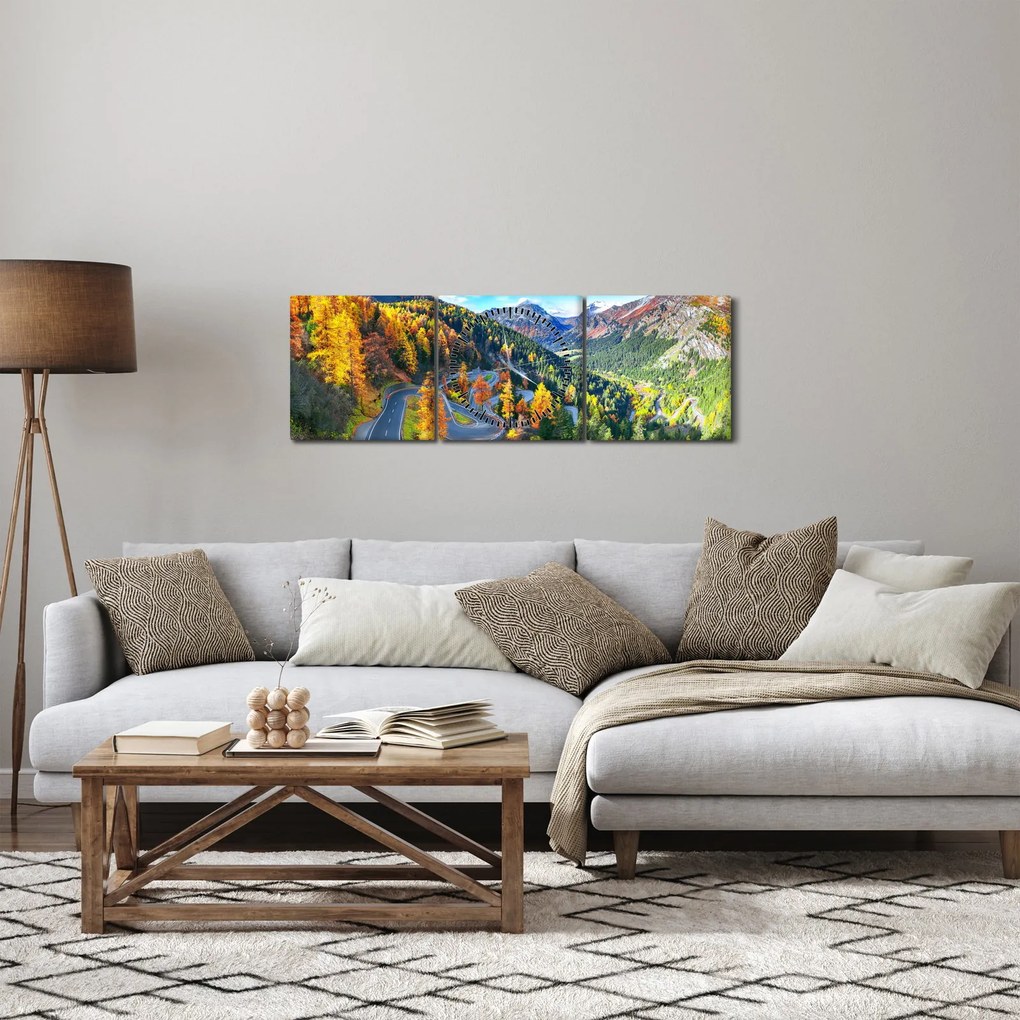 Tablou - Trecătoarea Malay Pass (cu ceas) (90x30 cm)