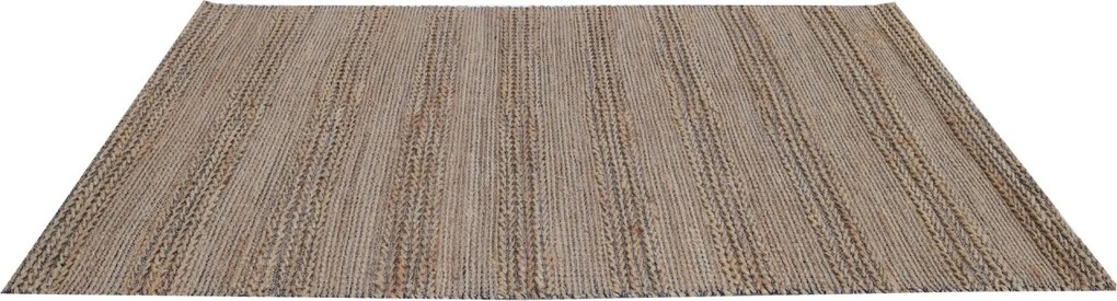 Covor maro din iută și bumbac țesut manual, și alb, 140 x 200 cm, „Remilly”