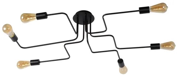 Lustră aplicată Lucide 21112/06/30 LESTER 6xE27/40W/230V negru