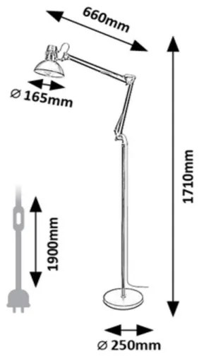 Lampadar ARISTEO 1xE27/40W/230V crem/aurie Rabalux 2197