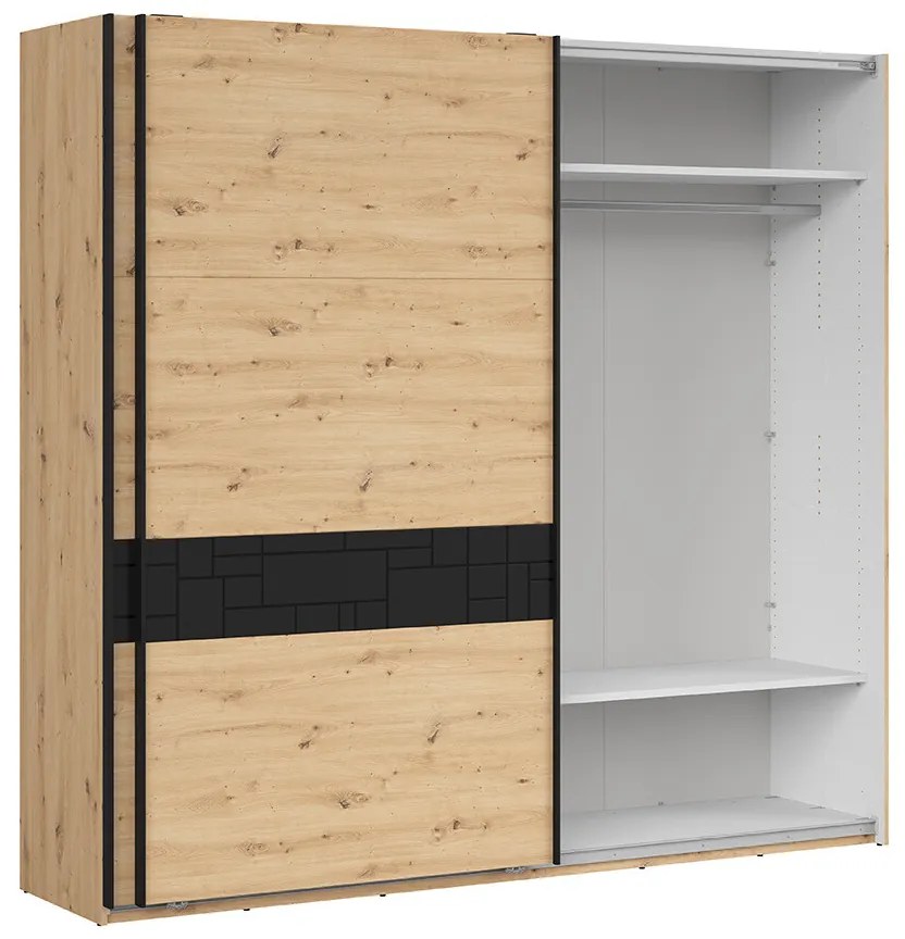 Dulap de haine Pont SZF/240 (Stejar artisan + Negru mat). 1063046