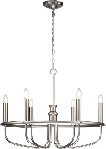 Kichler KL-CAPITOL-HILL6-BN – Lustru suspendat pe lanț CAPITOL HILL, 6xE14/40W/230V, crom