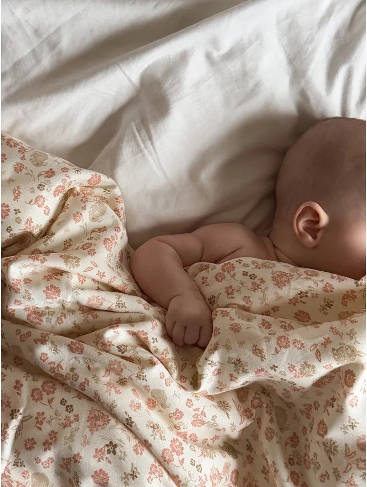 Lenjerie de pat pentru copii, bej din bumbac organic pentru pătuț 70x100 cm Augusta – Cam Cam Copenhagen