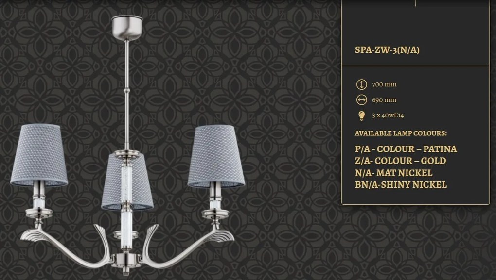 Candelabru 3 brate elegant realizat manual Sparone