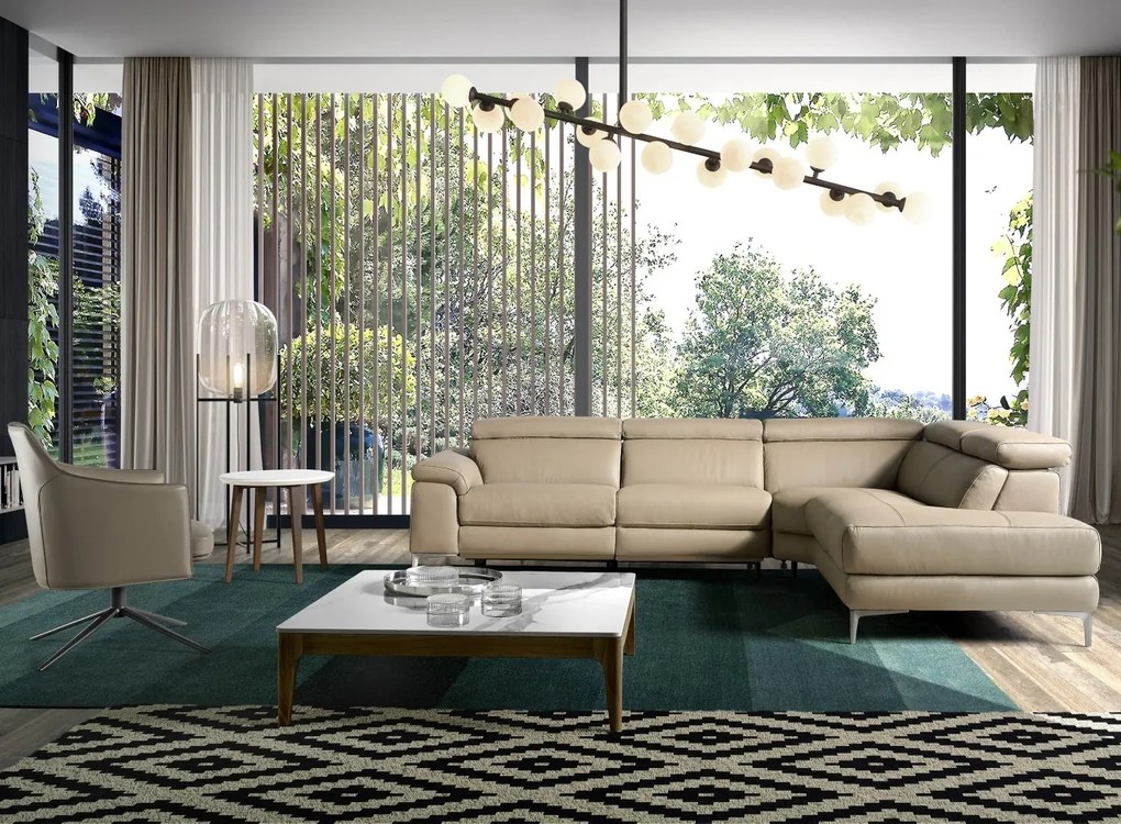 Coltar design LUX cu sezlong dreapta, functia relax Serena AC-5320-R