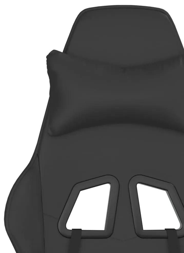 Scaun de gaming cu suport picioare, negru, piele ecologica 1, Negru, Cu suport de picioare