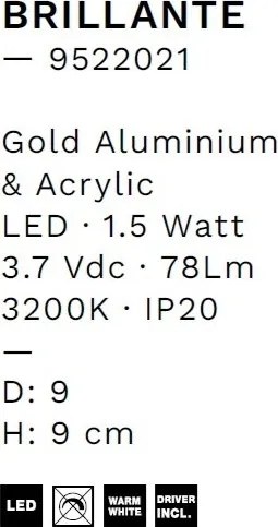 Lampa de masa LED design decorativ BRILLANTE crom