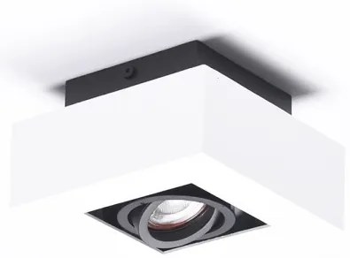 Spot aplicat directionabil de tavan/plafon NIKEA 1 GU10 alb/negru