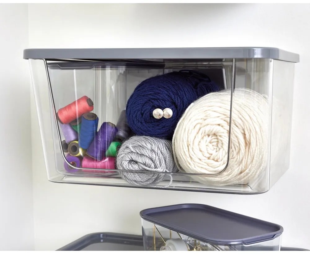 Coș frontal deschis și suport din plastic reciclat iD Wallspace - iDesign