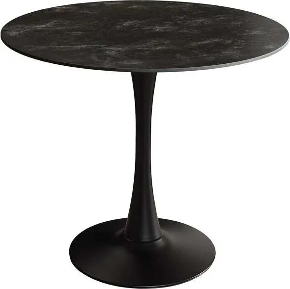 Masa rotunda bistro cu blat ceramic gri LYON 80cm