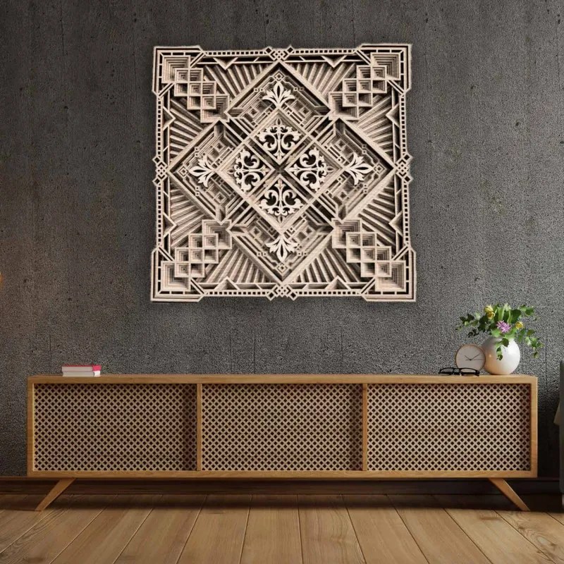 SENTOP | Exclusive mandala pictura de perete 3D pătrat - KREJDER
