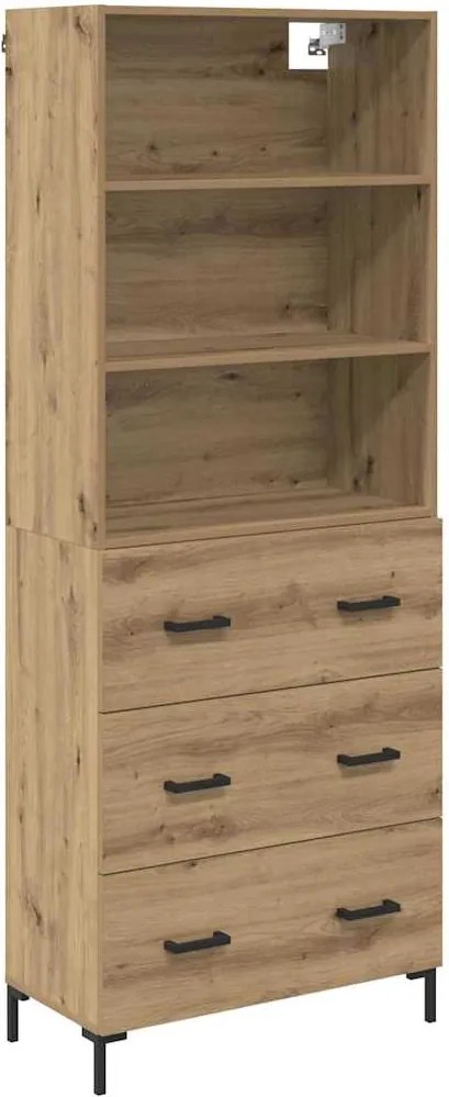 vidaXL Bufet Stejar Artizanal 69,5 x 34 x 180 cm Lemn compozit