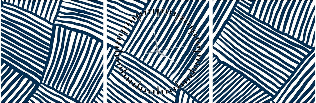 Tablou - linie 3D (cu ceas) (90x30 cm)