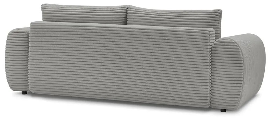 Canapea gri închis extensibilă cu tapițerie din catifea reiată 257 cm Lucien – Bobochic Paris