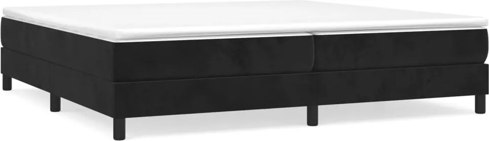 vidaXL Pat box spring cu saltea, negru, 200x200 cm, catifea